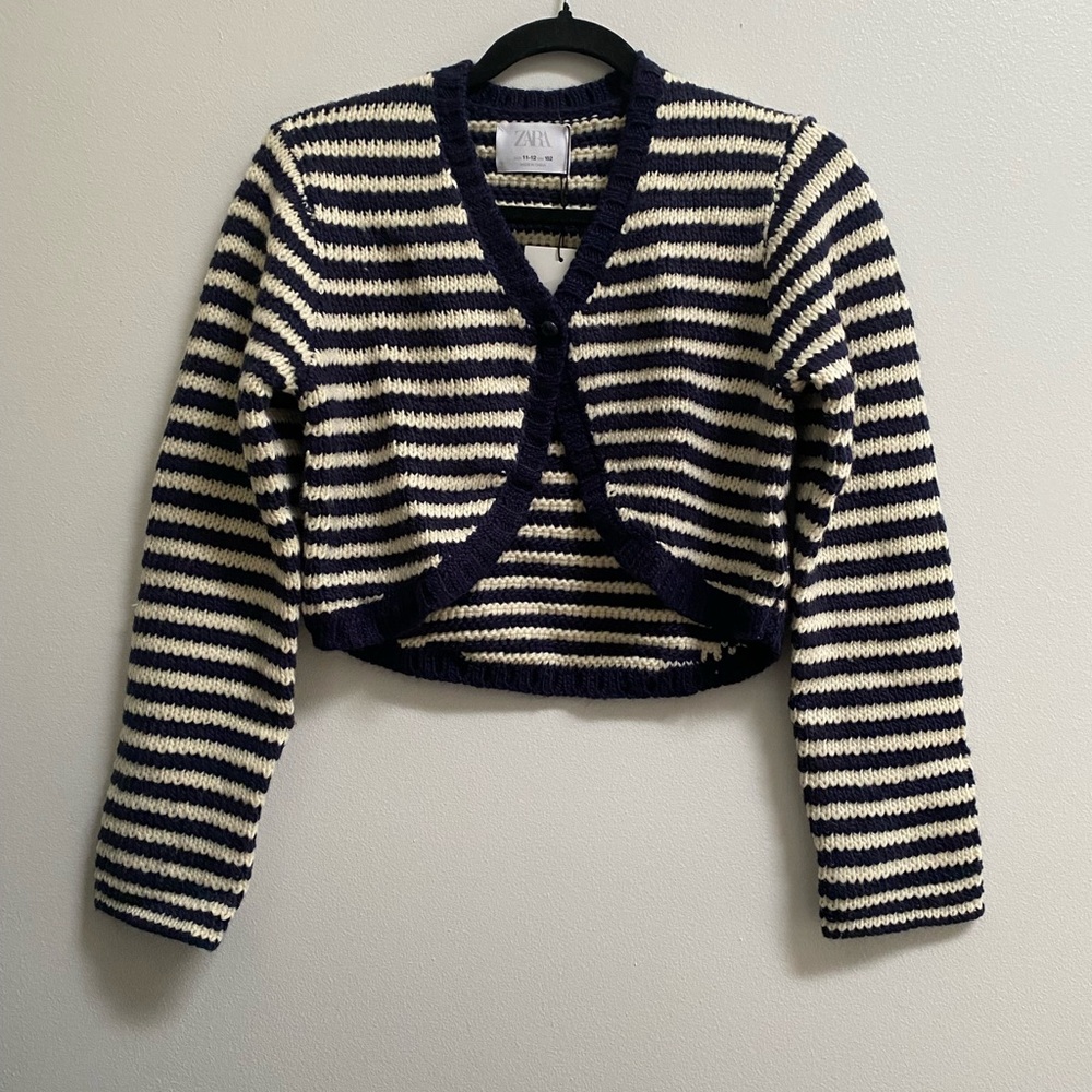 Zara Girls Striped Knit Cardigan 11-12